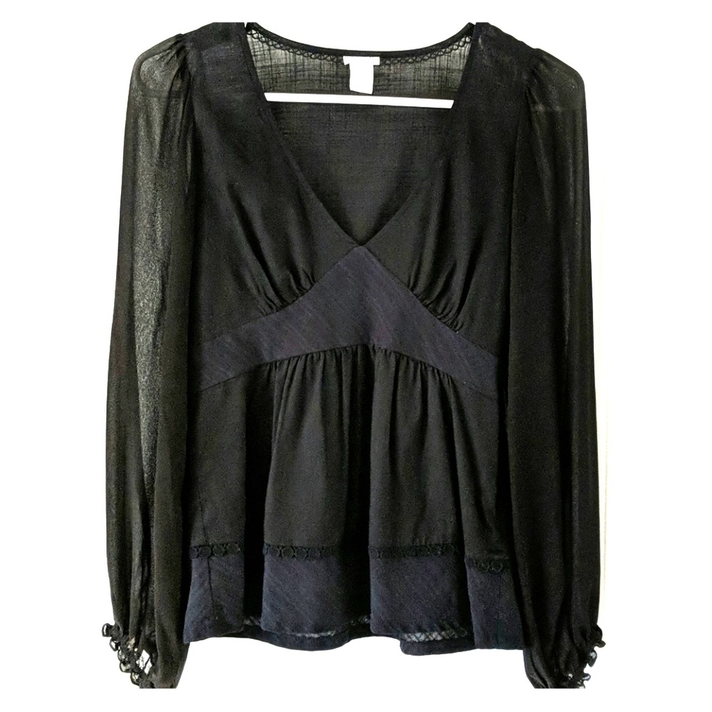 Anthropologie Odille Black Blouse, Size 4